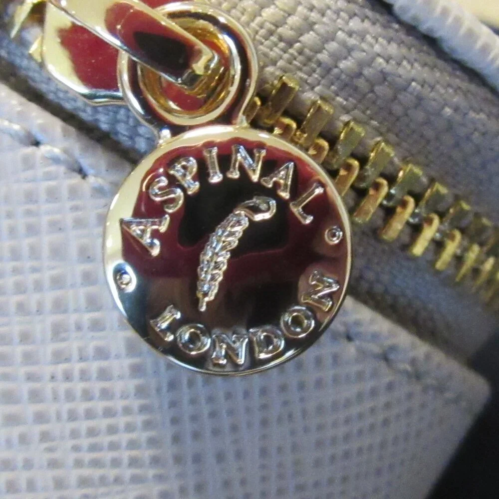 Aspinal of London "Tidy All" Light Grey Saffiano Leather NWOT MSRP $165 - Picture 9 of 10